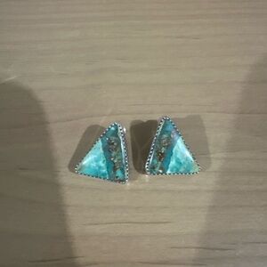 Real turqouise and sterling silver earrings